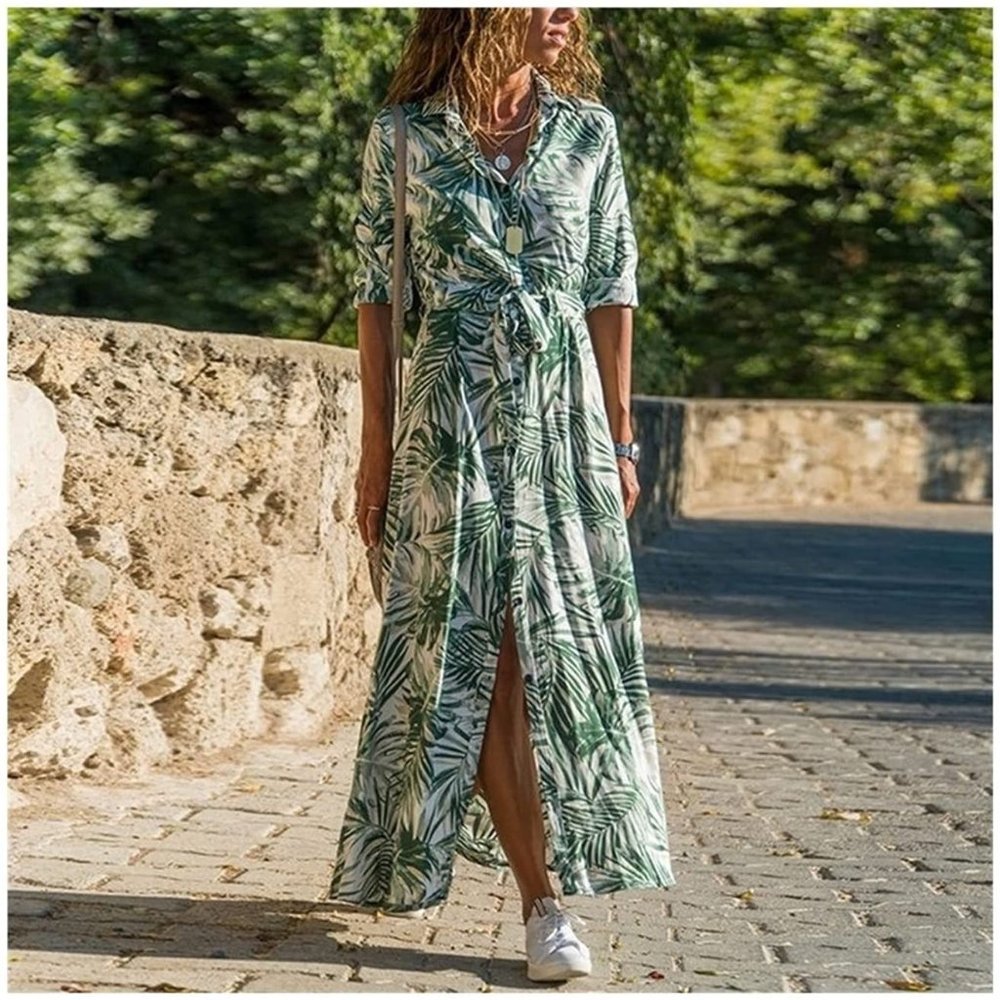 New Maxi Floral Dress Green Pink, Size M.